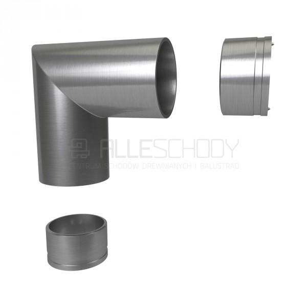 Verbinder 90 Grad für Holzhandlauf 42,4 mm Sharf Fitting mit Adapter Edelstahl V2A Holzhandlauf Holzadapter